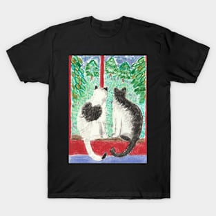 Cats looking out window T-Shirt